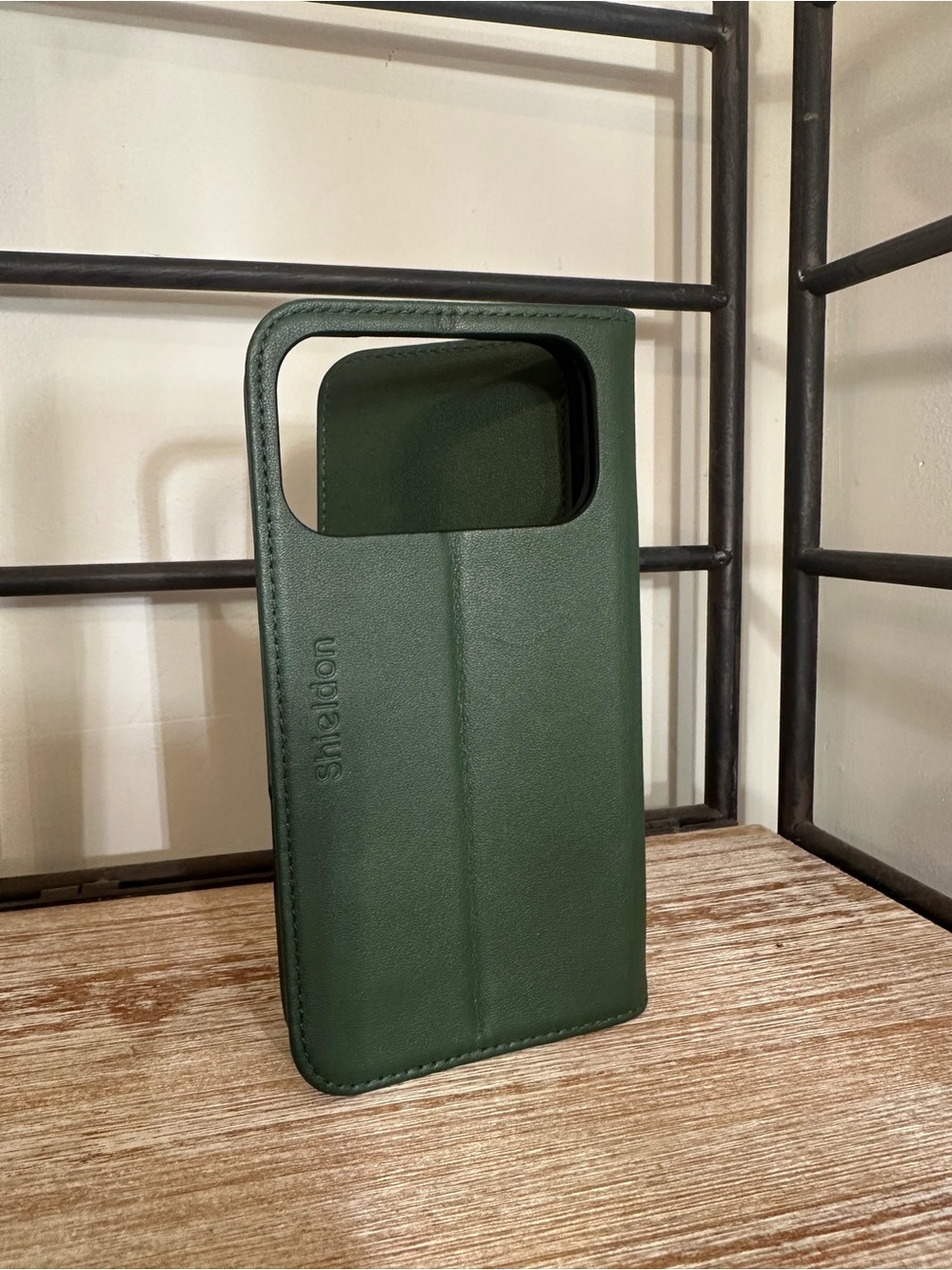 Dark Green Folio Phone Case with Card Holder fits iPhone 17 Pro Max